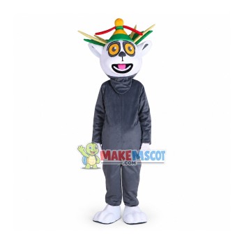 Unisex Madagascar King Julian Lemur Lemuroid Lemuridae Mascot Costume Cartoon Character