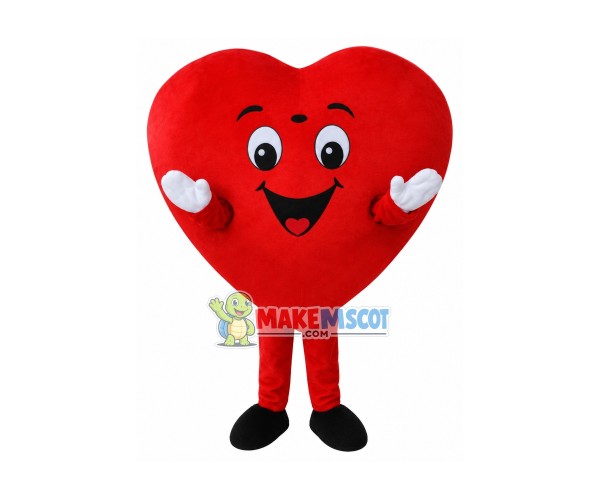 New Red Love Heart Mascot Costume Christmas Party Dress