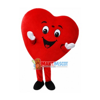 New Red Love Heart Mascot Costume Christmas Party Dress