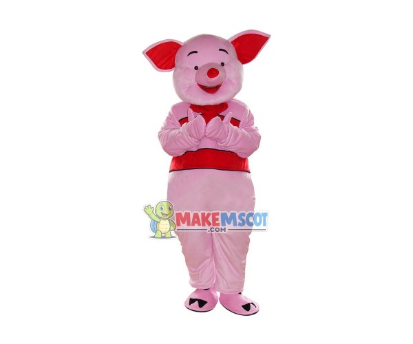 Cute Pink Piglet Pig Cartoon Mascot Costume Fancy Party Dress
