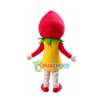 Strawberry Shortcake Girl Cartoon Adult Mascot Costume