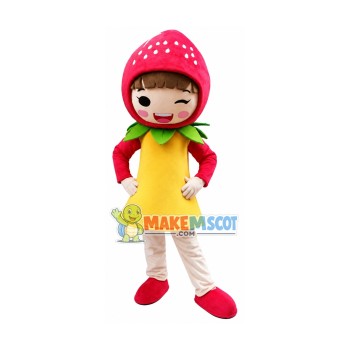 Strawberry Shortcake Girl Cartoon Adult Mascot Costume Strawberry Shortcake Girl Cartoon Adult Mascot Costume