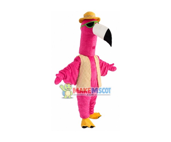 Red Flamingo Mascot Costume Red Flamingo Mascot Costume
