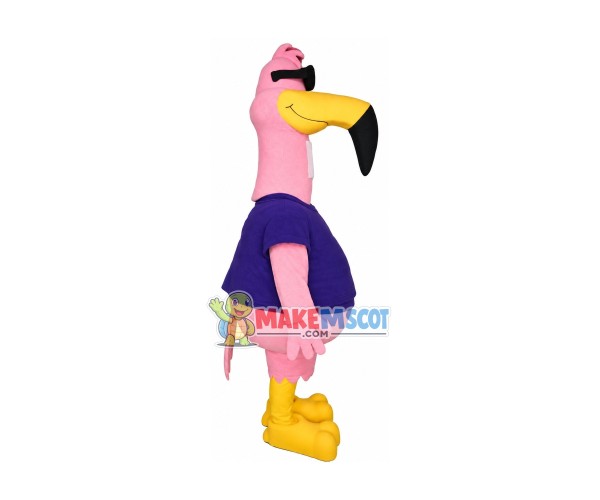 Cool Pink Flamingo Mascot Costume Cool Pink Flamingo Mascot Costume