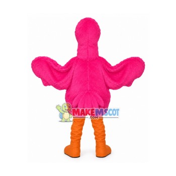 Pink Furry Flamingo Mascot Costume Pink Furry Flamingo Mascot Costume