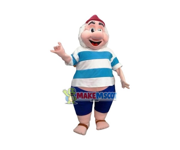Happy Old Pirate Mascot Costume Happy Old Pirate Mascot Costume
