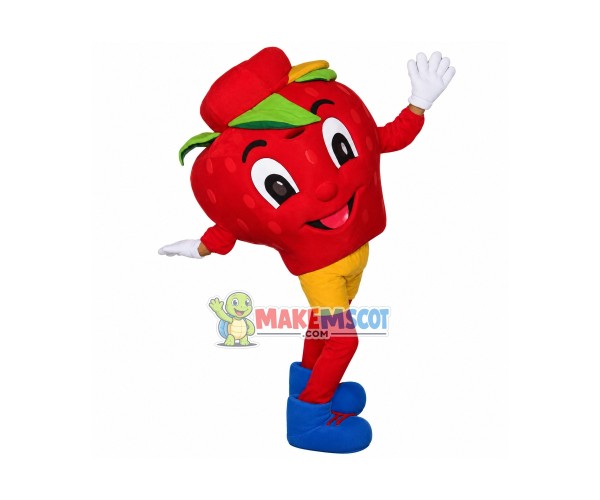 Happy Strawberry Mascot Costume Happy Strawberry Mascot Costume