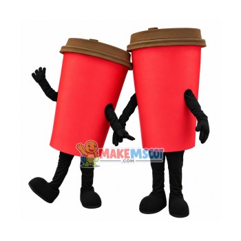 Red Coffee Cup Mascot Costume