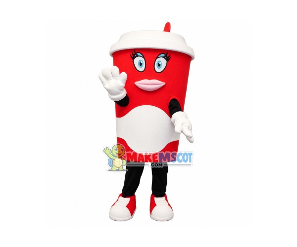 Beautiful Coffee Cup Mascot Costume
