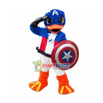 Captain America Duck Mascot Costume Captain America Duck Mascot Costume