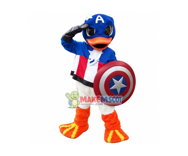 Captain America Duck Mascot Costume Captain America Duck Mascot Costume