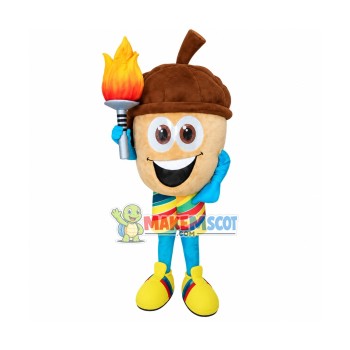 Happy Acorn Mascot Costume Happy Acorn Mascot Costume