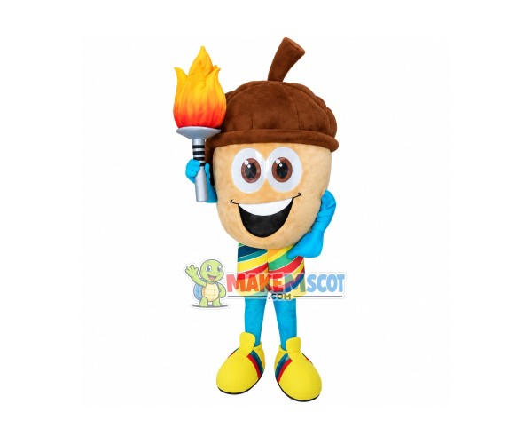 Happy Acorn Mascot Costume Happy Acorn Mascot Costume