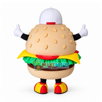 Happy Burger Mascot Costume Happy Burger Mascot Costume