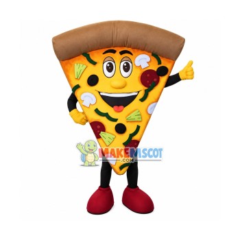 Happy Pizza Mascot Costume Happy Pizza Mascot Costume