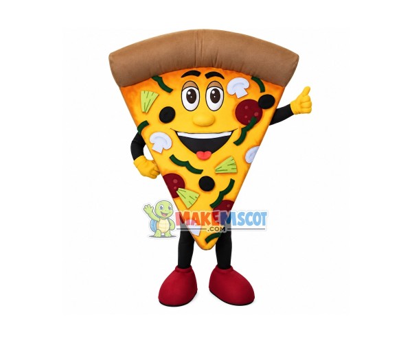 Happy Pizza Mascot Costume Happy Pizza Mascot Costume