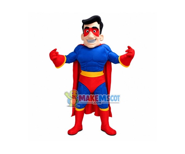 Blue & Red Superhero Mascot Costume Blue & Red Superhero Mascot Costume
