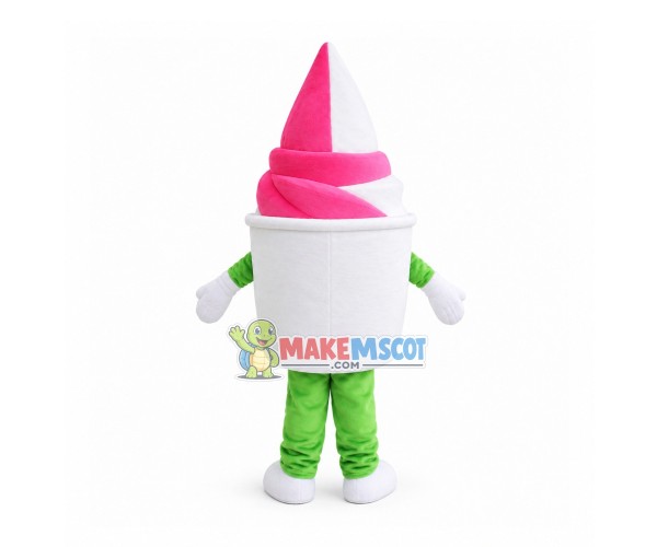 Vanilla Strawberry Ice Cream Mascot Costume Vanilla Strawberry Ice Cream Mascot Costume