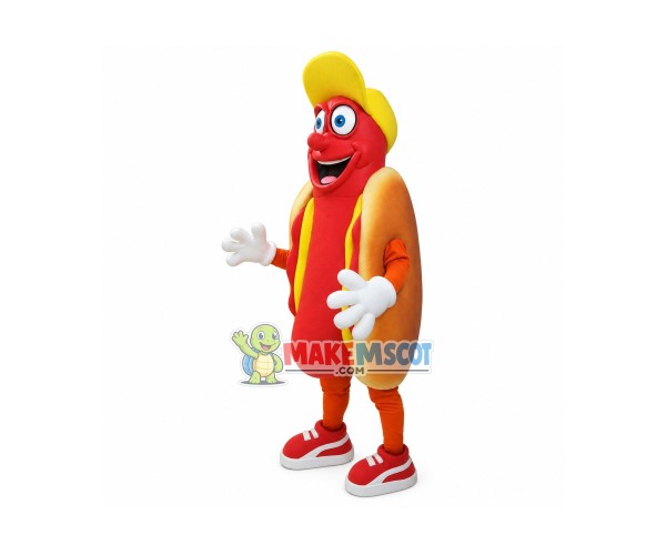 Smiling Hot Dog Mascot Costume Smiling Hot Dog Mascot Costume