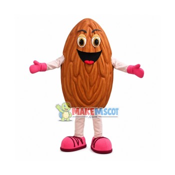 Happy Almond Mascot Costume Happy Almond Mascot Costume