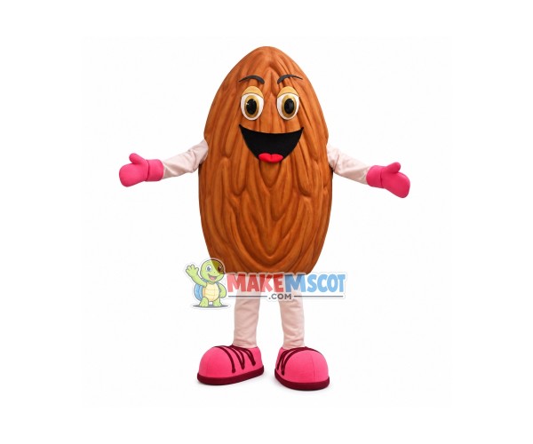 Happy Almond Mascot Costume Happy Almond Mascot Costume