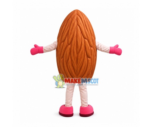 Happy Almond Mascot Costume Happy Almond Mascot Costume