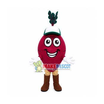 Happy Beet Mascot Costume Happy Beet Mascot Costume