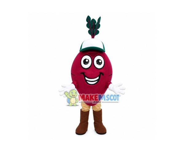 Happy Beet Mascot Costume Happy Beet Mascot Costume