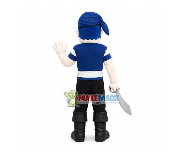 Blue Pirate Man Mascot Costume Blue Pirate Man Mascot Costume