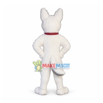 White German Shepherd Dog Bolt Mascot Costume White German Shepherd Dog Bolt Mascot Costume