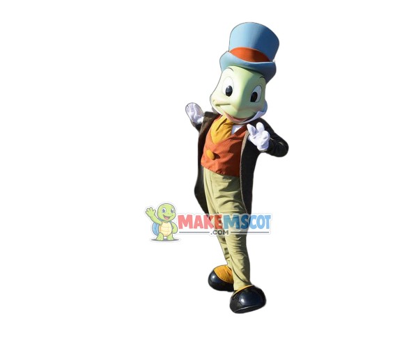 Superb Jiminy Cricket Mascot Costume Superb Jiminy Cricket Mascot Costume