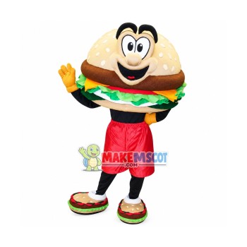 Happy Hamburger Mascot Costume