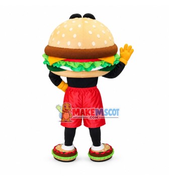 Happy Hamburger Mascot Costume Happy Hamburger Mascot Costume
