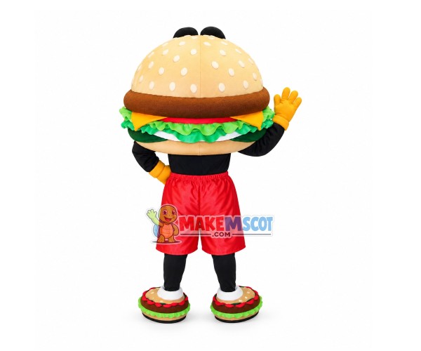 Happy Hamburger Mascot Costume Happy Hamburger Mascot Costume