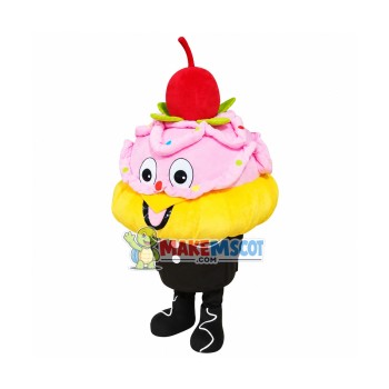 Pink Birthday Cake Mascot Costume Pink Birthday Cake Mascot Costume