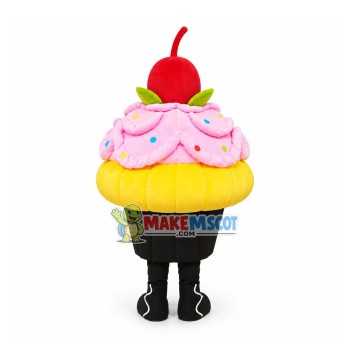 Pink Birthday Cake Mascot Costume Pink Birthday Cake Mascot Costume
