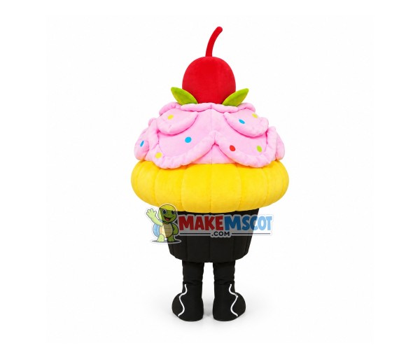 Pink Birthday Cake Mascot Costume Pink Birthday Cake Mascot Costume