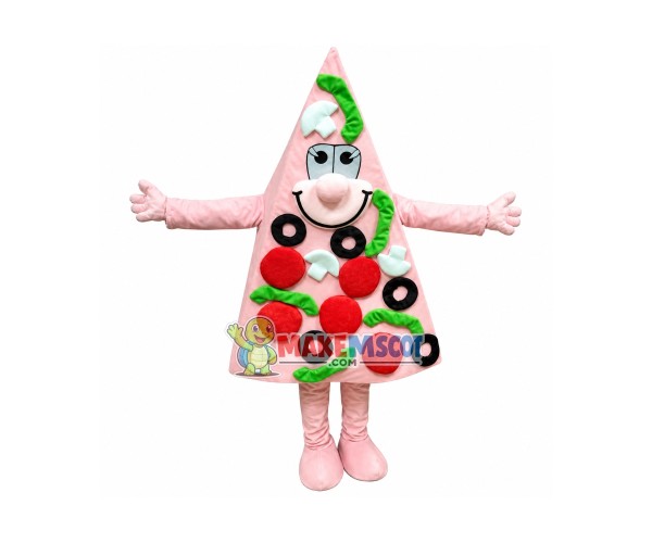 Pink Pizza Mascot Costume Pink Pizza Mascot Costume