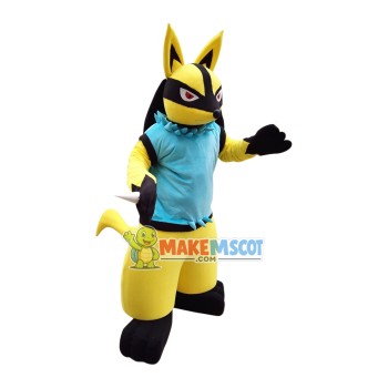 Golden Lucario Mascot Costume Golden Lucario Mascot Costume