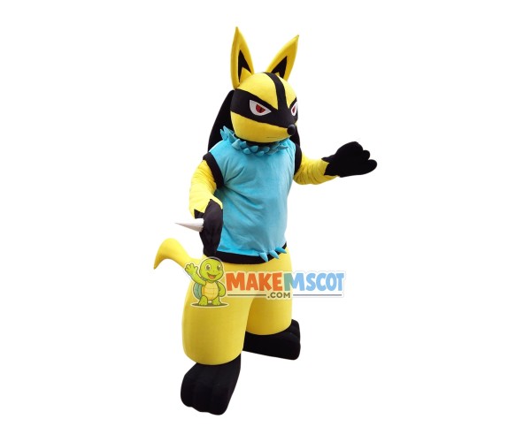 Golden Lucario Mascot Costume Golden Lucario Mascot Costume