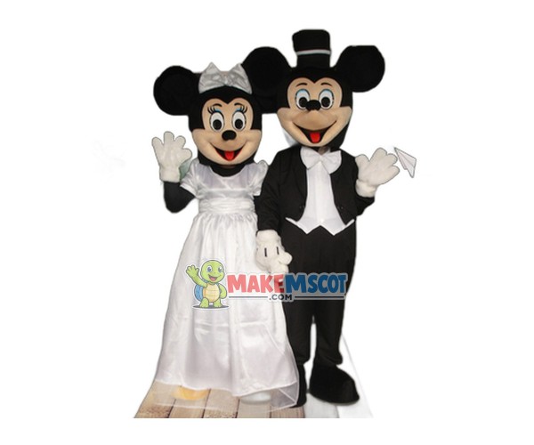 Mickey & Minnie Wedding Mascot Costume Mickey & Minnie Wedding Mascot Costume