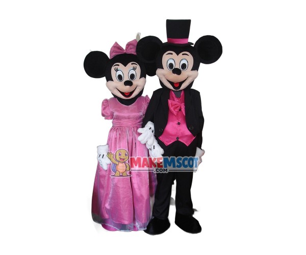 Lovely Mickey & Minnie Wedding Mascot Costume Lovely Mickey & Minnie Wedding Mascot Costume