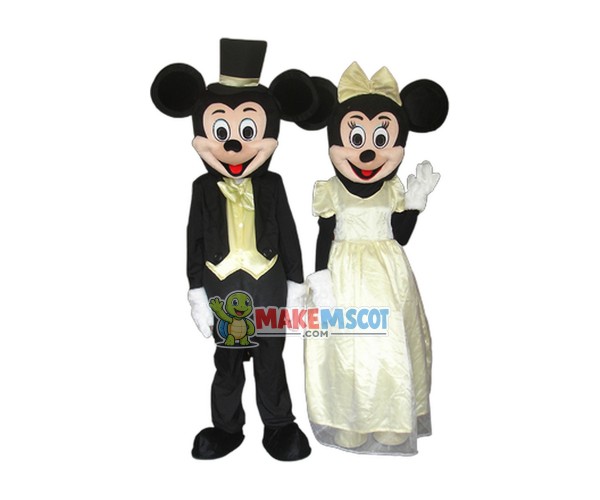 Cute Mickey & Minnie Mascot Costume Cute Mickey & Minnie Mascot Costume