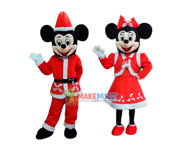 Christmas Mickey & Minnie Mascot Costume