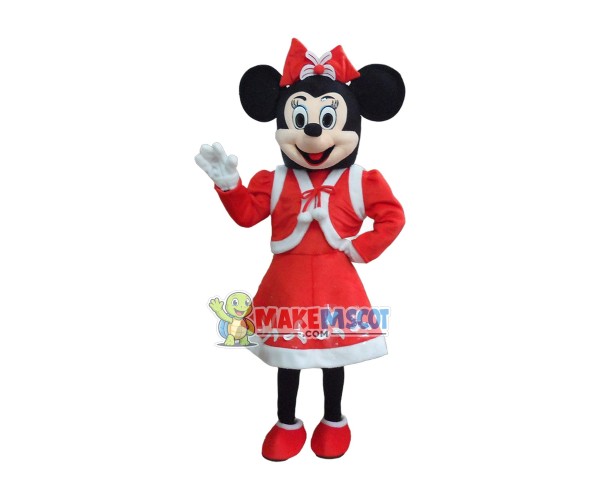 Happy Christmas Minnie Mascot Costume