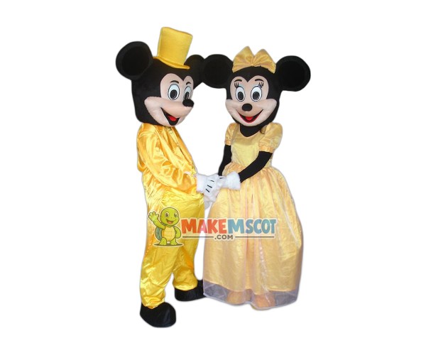 Yellow Mickey & Minnie Mascot Costume Yellow Mickey & Minnie Mascot Costume