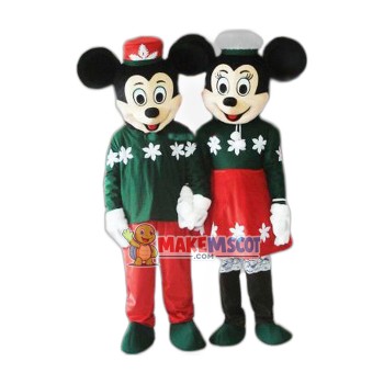 Lovely Christmas Mickey & Minnie Mascot Costume Lovely Christmas Mickey & Minnie Mascot Costume
