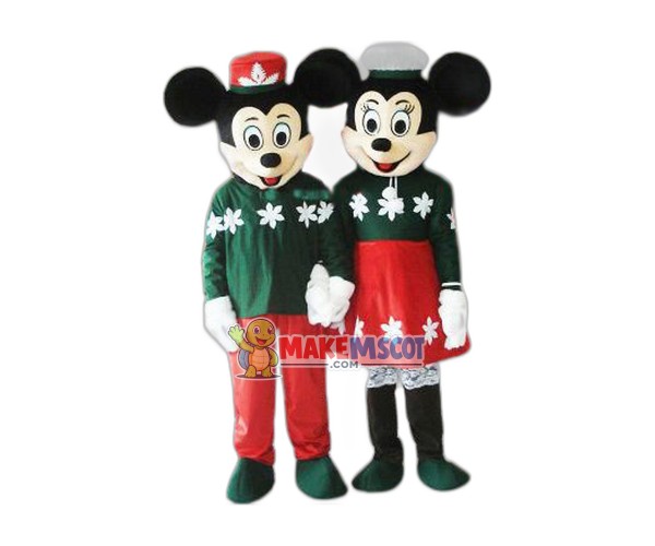 Lovely Christmas Mickey & Minnie Mascot Costume Lovely Christmas Mickey & Minnie Mascot Costume