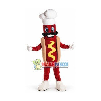 Chef Hot Dog Mascot Costume