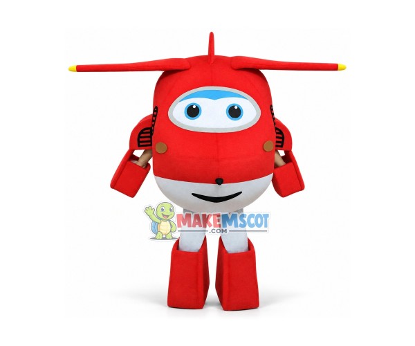 Super Wings Jett Mascot Costume Super Wings Jett Mascot Costume